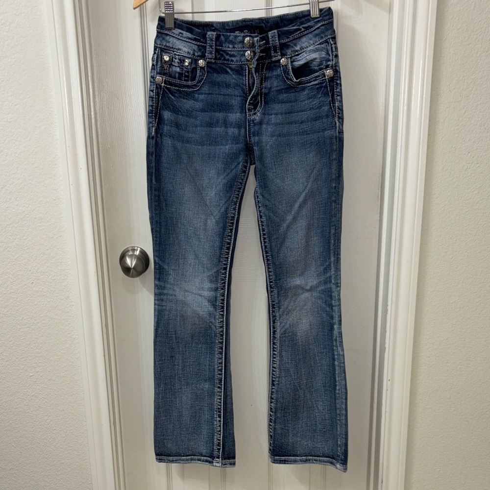 Miss Me Dark Blue Boot Cut Jeans Curvy Boot